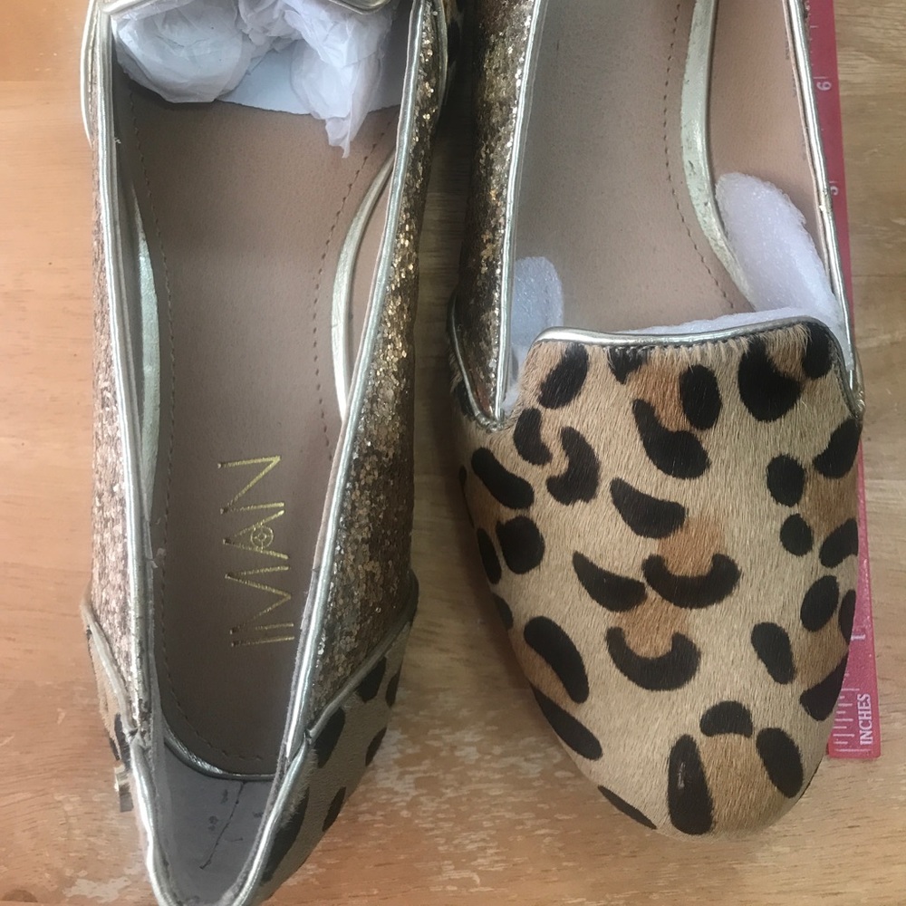 Iman Global Chic leather and sequin loafers